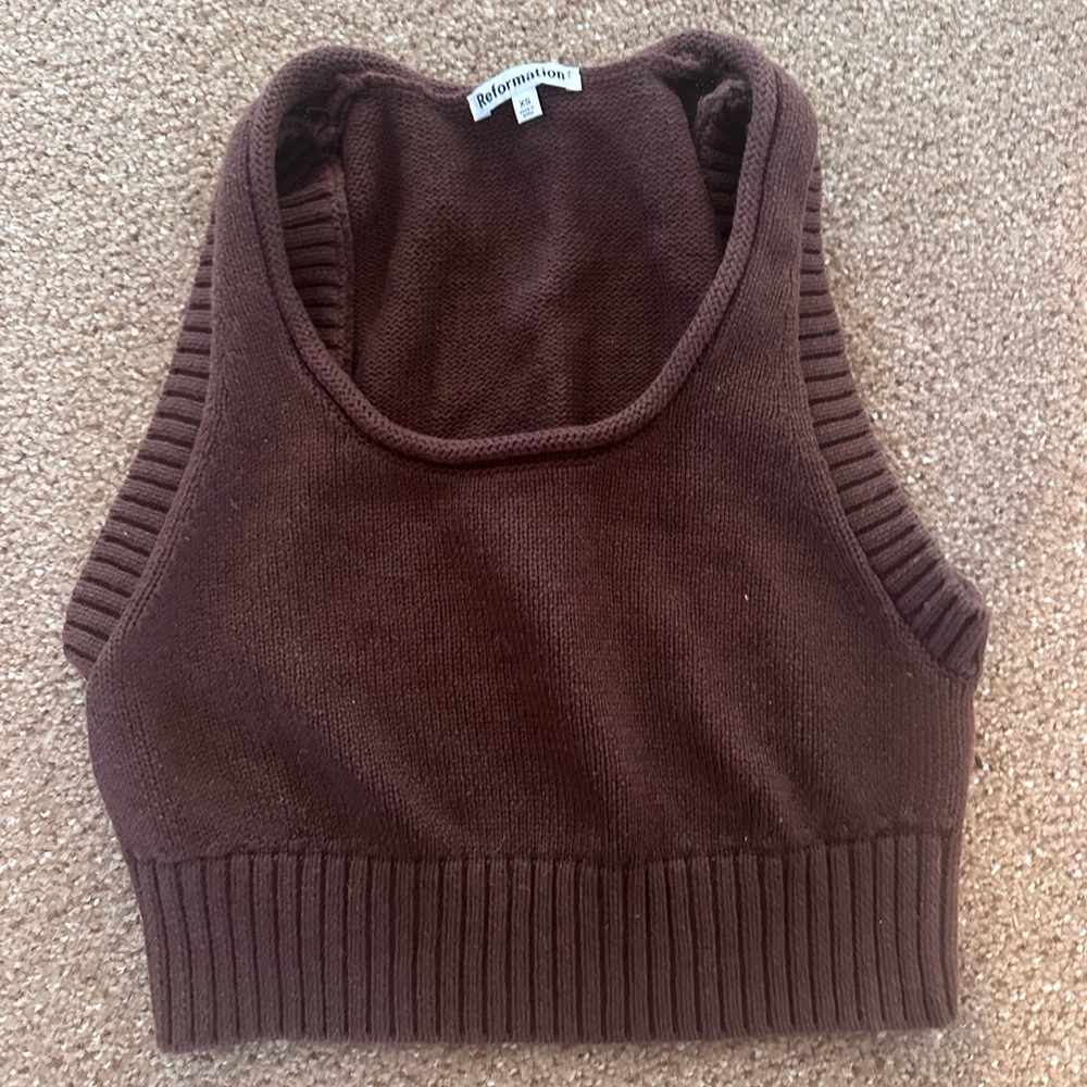 Reformation Chocolate Brown knit Tank Top